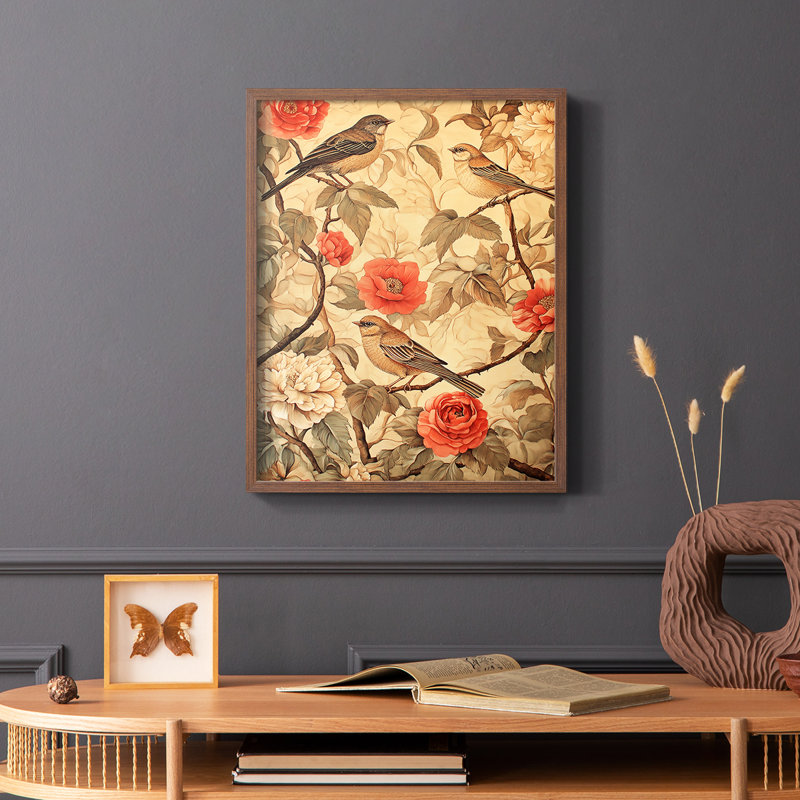 CXLIX de la série WG-MR-MRRIS - Reproduction encadrée de qualité supérieure - Prêt à être accroché - Aucun clou requis, Noyer