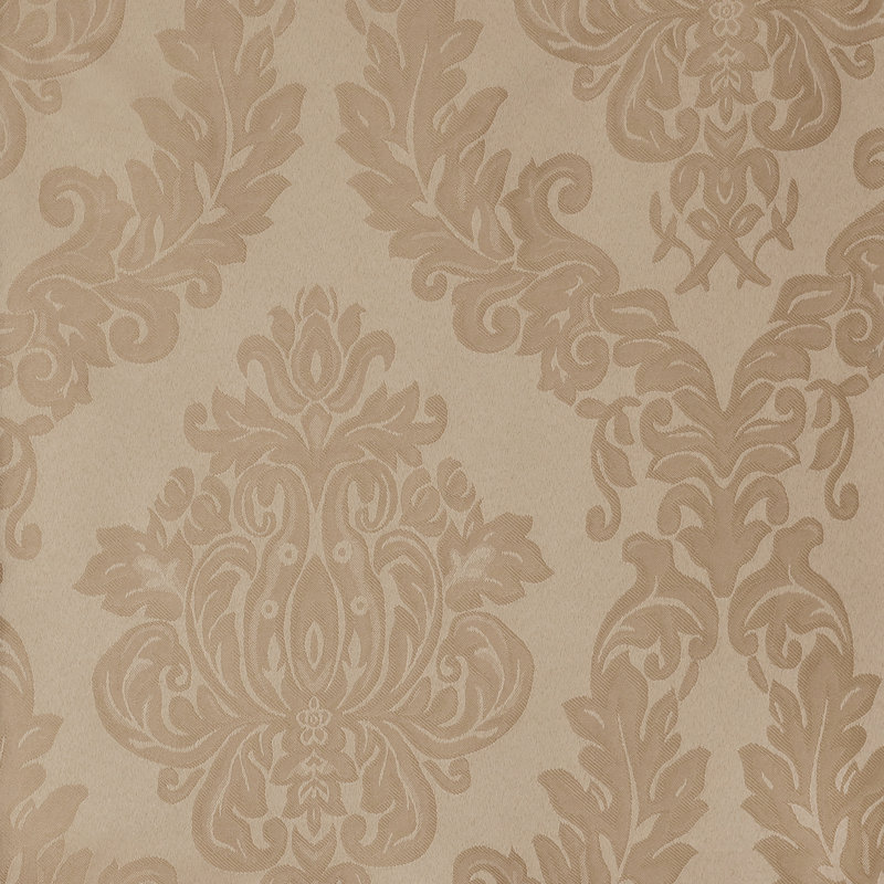 Nappe en jacquard de polyester uni à damas floral Burchfield, Beige, Rond L 90 po x l 90 po