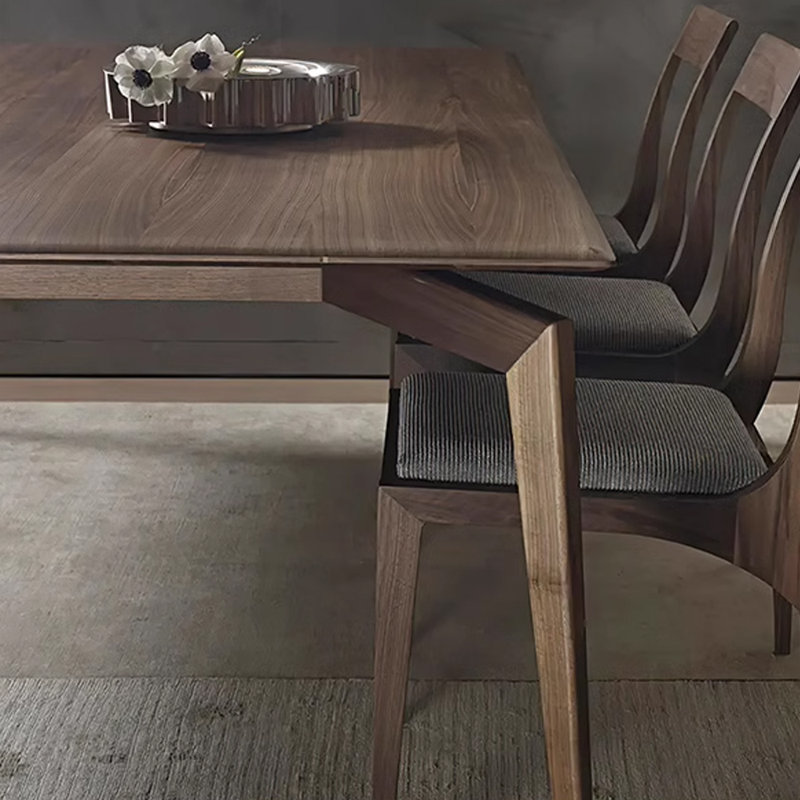 Modern Minimalist Long Solid Wood Dining Table, 29.52" H x 35.4" W x 78.7" L