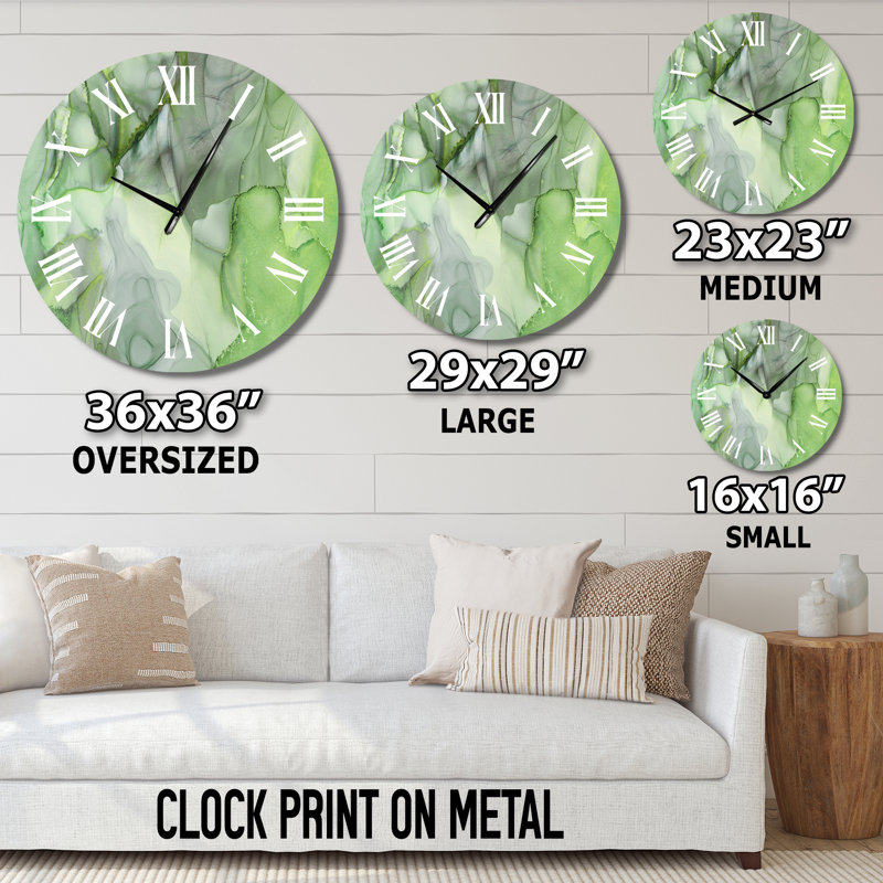 Horloge murale Tender, Petit, Vert/blanc