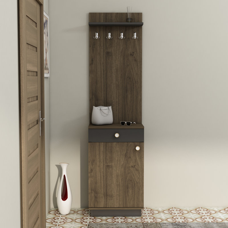 Engelica Hall Tree 50cm Wide, Walnut/Anthracite