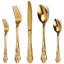 Ensemble de couverts titane en acier inoxydable plaqué or, ensemble de 20 pièces en or, ensemble de couverts en acier inoxydable antirouille doré, y compris une cuillère à fourchette et un couteau