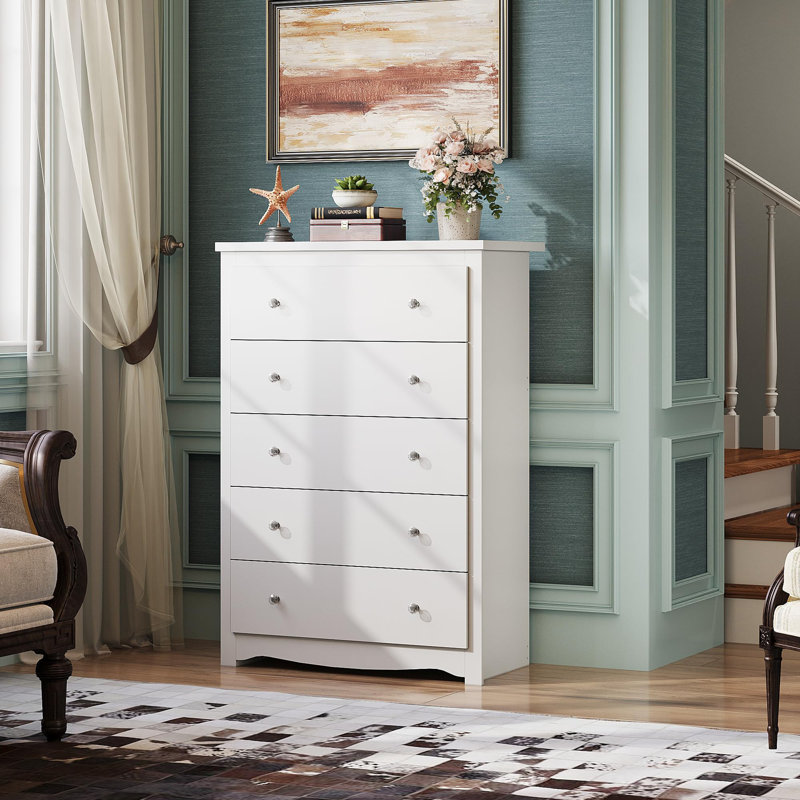 Commode 5 tiroirs blanche