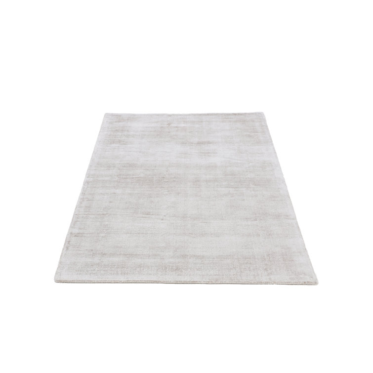 Ava Handmade Viscose Silky Solid Soft Cream Rug