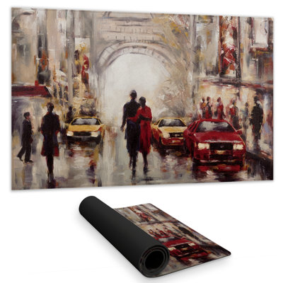 Busy Street of Paris Gaming Mat | Beige Home Decor