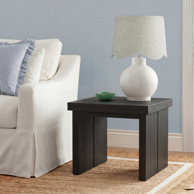 Nemo Solid Wood End Table, Black