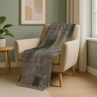 Addison Machine Washable Sherpa ASB742 Squares Throw Blanket
