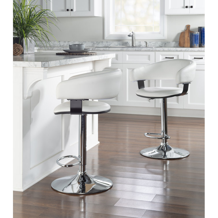 Carmelyn Swivel Upholstered Adjustable Height Counter Stool with Metal Frame