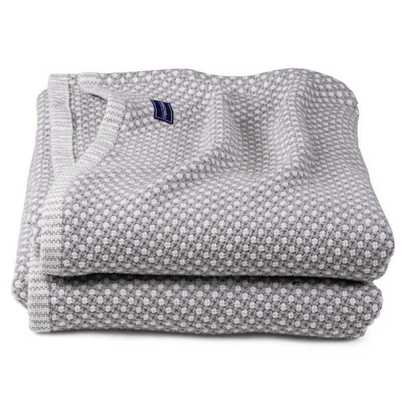 Couverture en coton Coastal Edgecomb, Gris, 80 po x 96 po