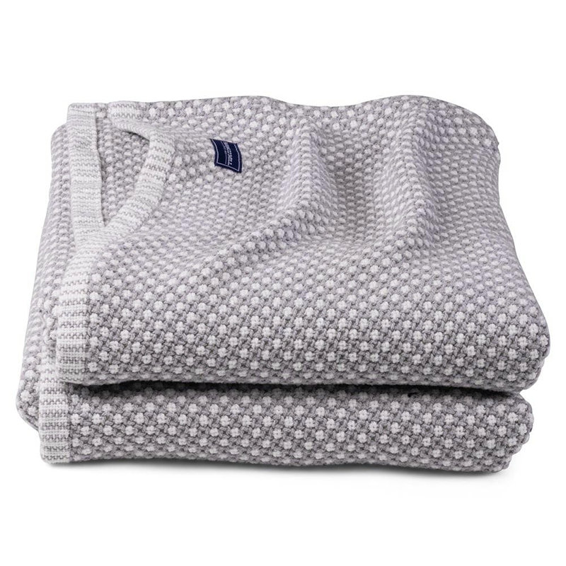 Edgecomb Cotton Blanket, Gray, 80" x 96"