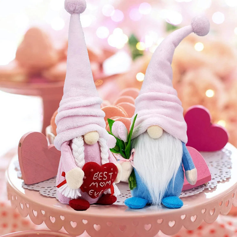 Gnomes en peluche, ornement unique unique de bonne chance, décoration de table de bureau d'intérieur