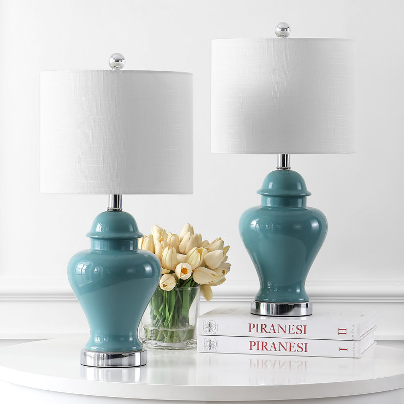 Krebs Table Lamp, Jade Green/Chrome