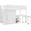 Lit mezzanine simple blanc avec rangement pour tiroirs - Escaliers, bibliothèque, bureau, garde-robe pour tiroirs intégrés pour les adolescents et la taille, bureau-852467206-852467207