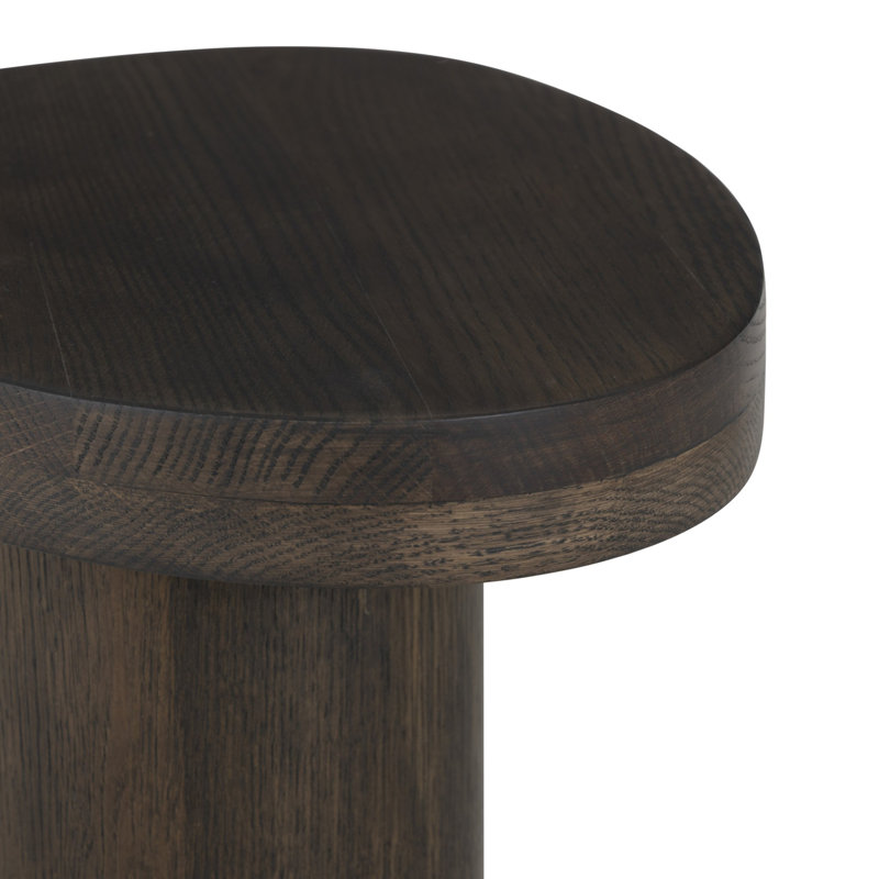 Zion End Table-Merlot Marble, Grey Tobacco Oak, Solid Wood