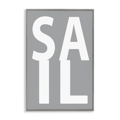 Sail Word on Grey Giclee Art by Jamie MacDowell