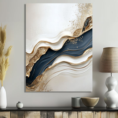 Dream Silent Horizons Of Coastal Line Art II - Modern Metal Art, Modern Metal Print
