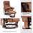Jamillah  2Set Faux Leather Recliner with Massage Feature and Ottoman, 360 Degree Swivel, Removable Lumbar Pillow-1720247615