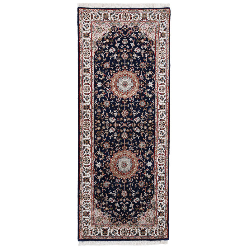 Nain Oriental Wool Hand Woven Area Rug, Runner 80 x 250cm