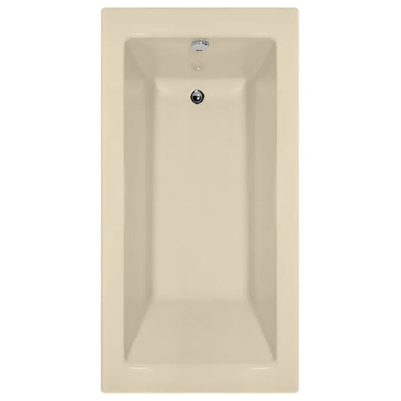 Sydney 72'' L Soaking Bathtub, Bone, Left, Satin Brass