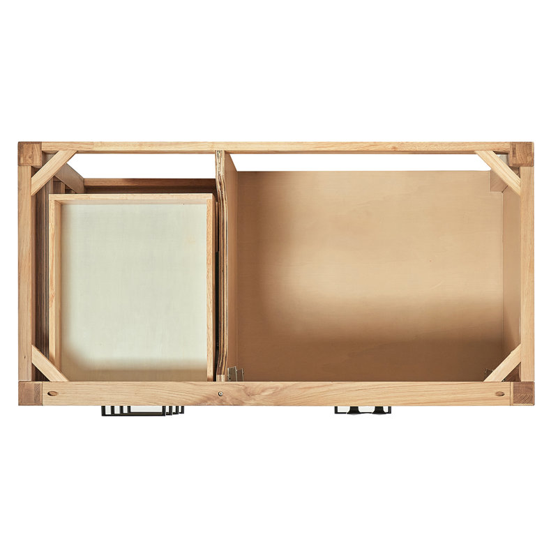 Cambridge 42'' W Single Bathroom Vanity Base, Oak , Matte Black