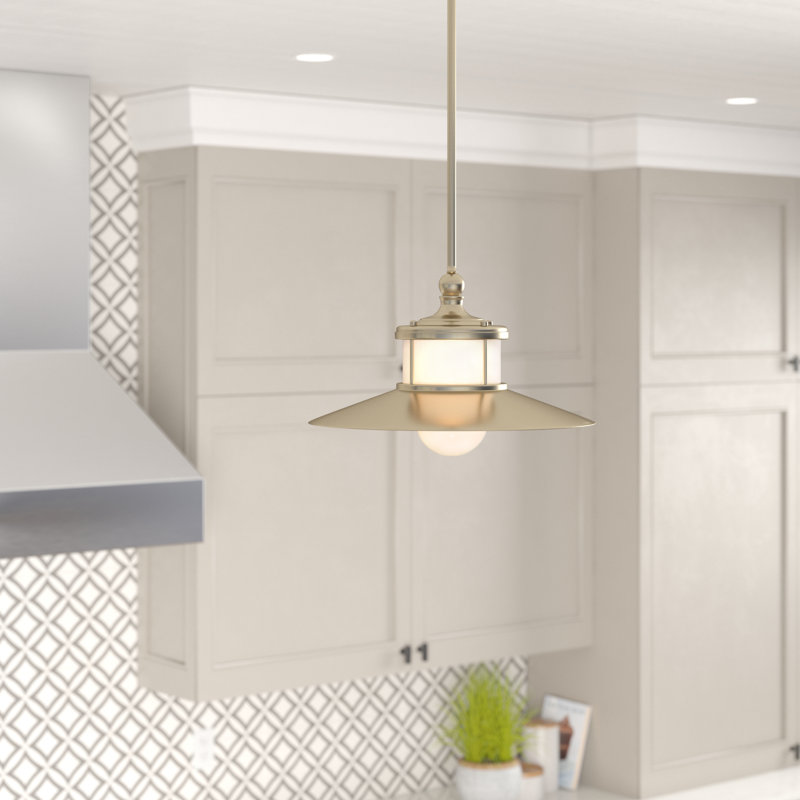 Luminaire suspendu en forme de dôme à 1 lumière Lopiccolo, Nickel brossé