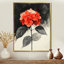 Hortensias monochromes avec décor de pétales rouges III - hydrangées, art mural