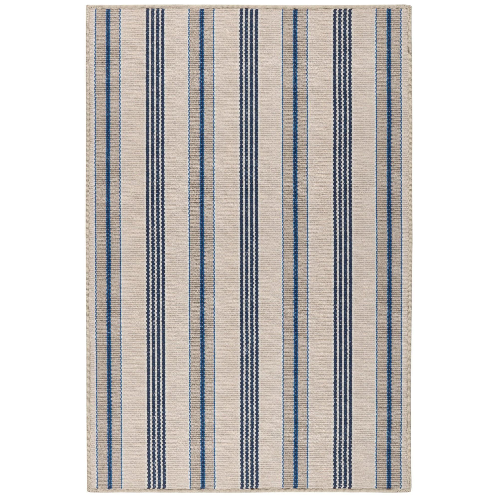 Nimes Ticking Neutral Machine Washable Rug, Runner 2'6" x 8'