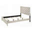 Grand lit 1pc avec finition gris beige rustique & amp; Motif géométrique à chevrons, aucun sommier nécessaire, uni & amp; Durable
