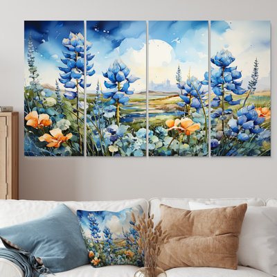 Blue Bonnets Ballet Horizon II - Blue Bonnets 4 Piece Wall Art Set