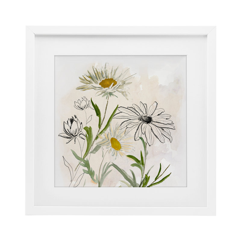 Reproduction encadrée sous verre Pure Simplicity Flowers, conception de Jacob Q, H 13 po x l 13 po, Cadre blanc côtier