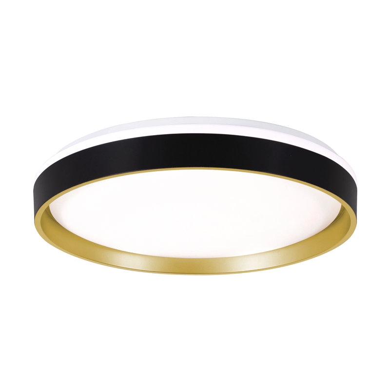 Gunver Acrylic LED Flush Mount, 3" H x 19" W x 19" D, Black