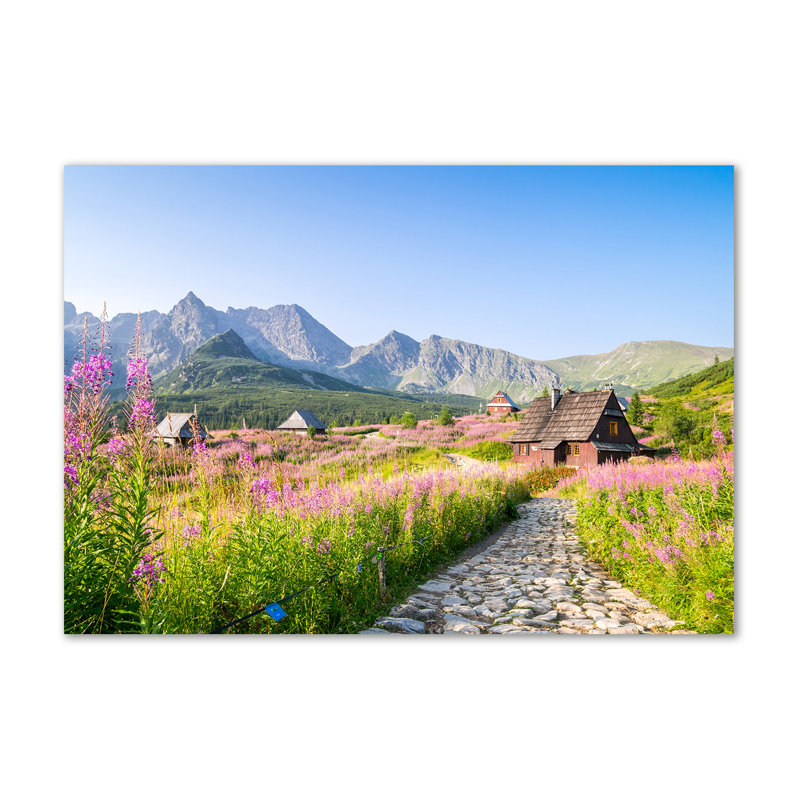 Cottages In The Mountains - Wrapped Canvas Print
