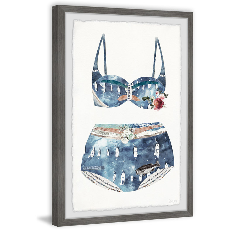 Coastal Swimsuit by Parvez Taj - 1 Piece Single Picture Frame Painting, 61cm H x 41cm W