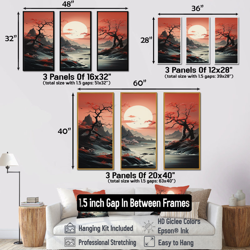 «China River Landscape Wonders - China Wall Art», H 28 po x l 36 po, Cadre flottant noir