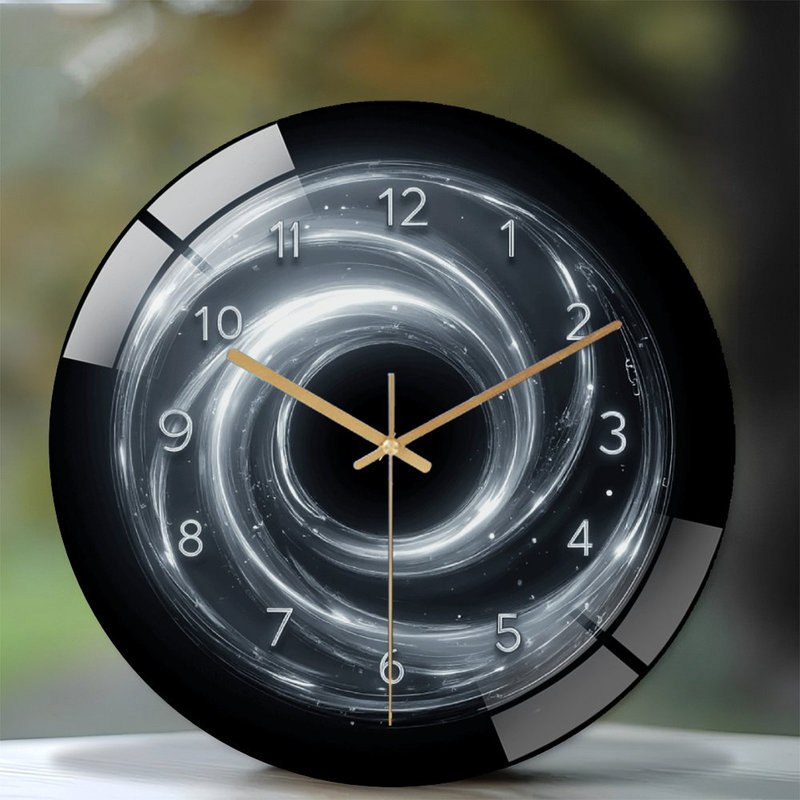 Horloge murale élégante en spirale ronde 12 po