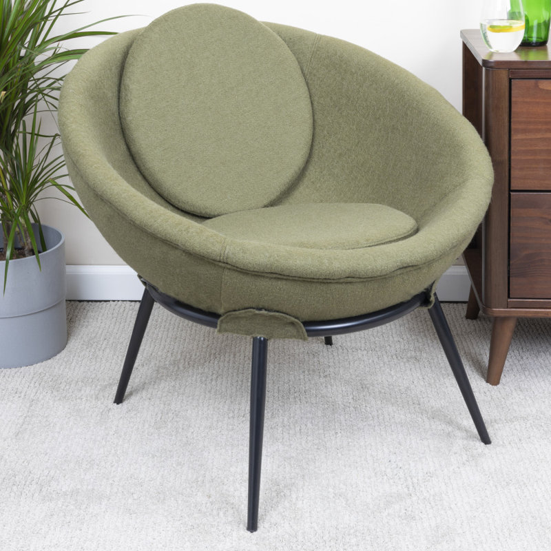 Vintage Upholstered Cup Accent Chair,, Olive 100% Polyester