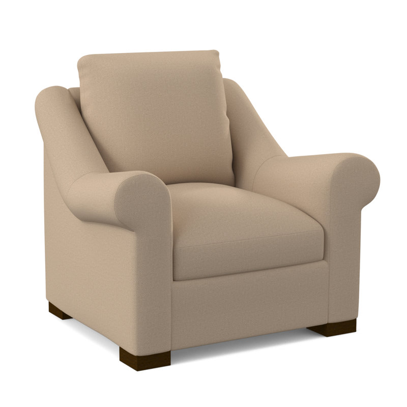 Canyon Armchair, American Walnut, Filigree Ivory 100% Polyester