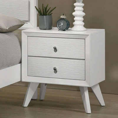 Table de chevet 2 tiroirs blanche Jizell