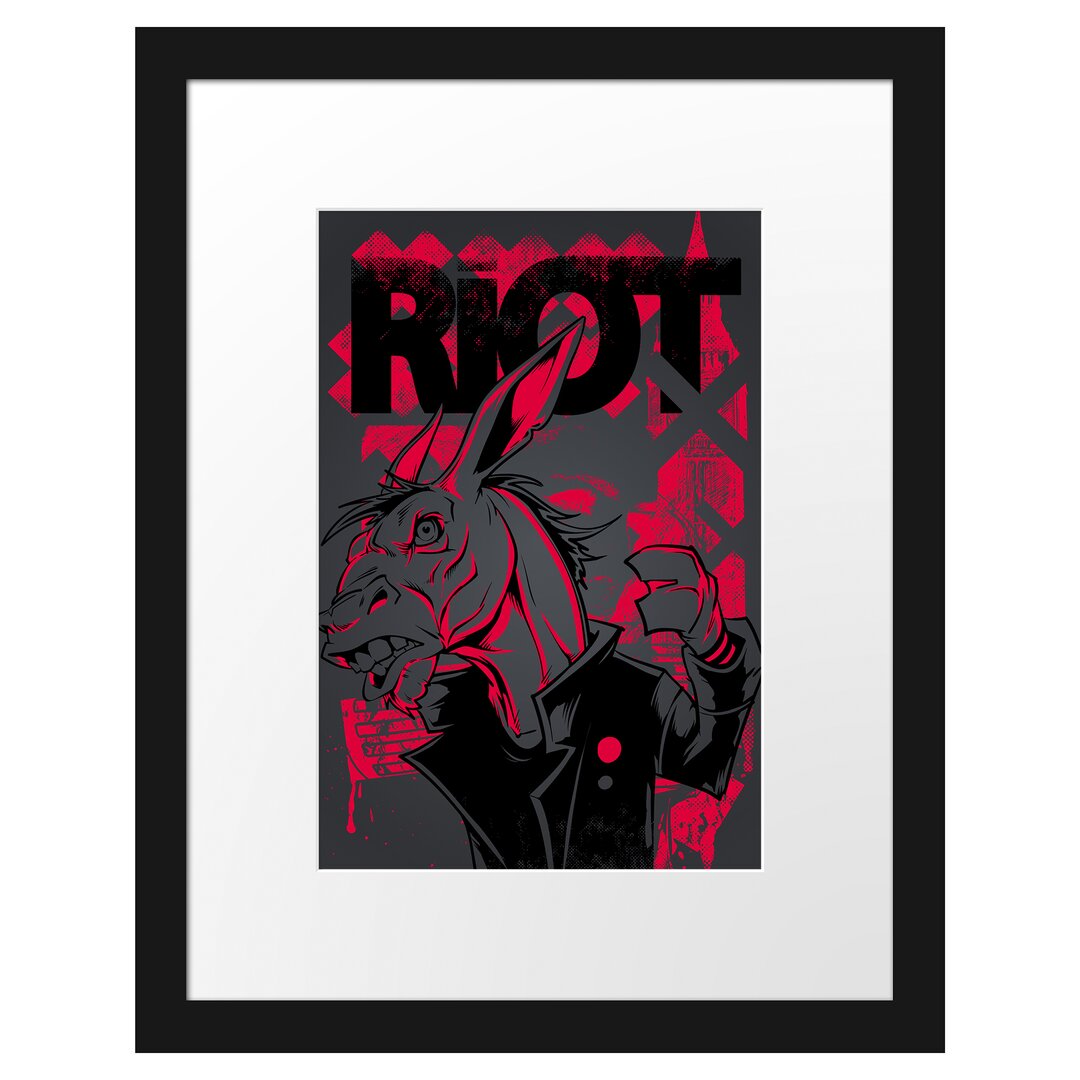 Gerahmtes Poster Riot Black