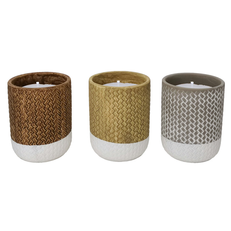 Unscented Jar Candle with Ceramic Holder