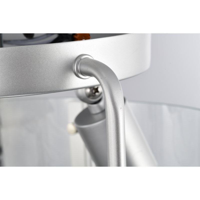 Fortuna Satin Silver 13" Drum LED Semi-Flush Mount with Seeded Glass