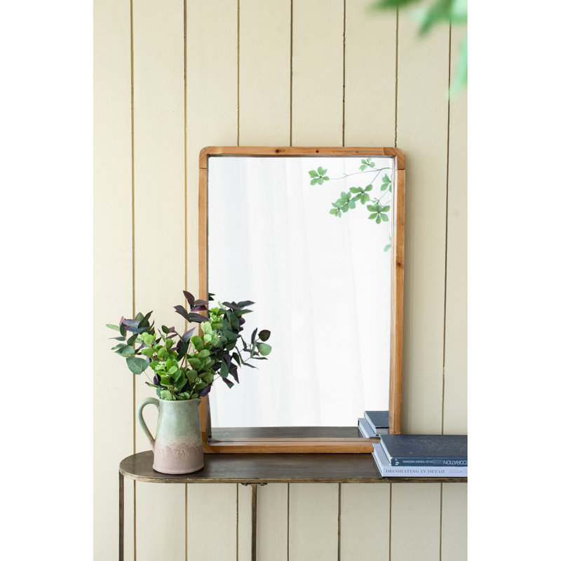 Superbe miroir rectangulaire en bois de 24 po x 36 po pour le décor du vestibule de la chambre à coucher - Rehausse l'ambiance de