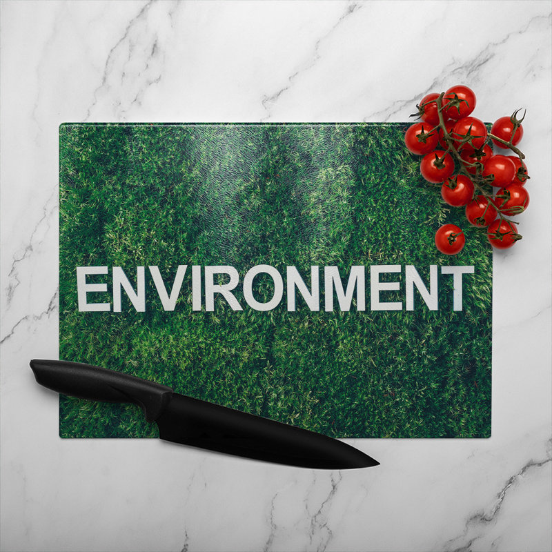 Wellness Environment Designer Glass Chopping Board, 40cm L x 28cm W