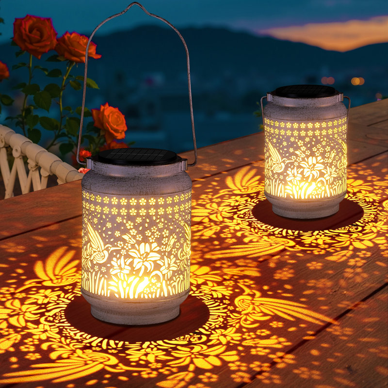 Solar Lanterns Outdoor Waterproof Christmas Gifts For Women Mon Grandma, 2 Pack Brighter Hummingbird Hanging Solar Lantern Lights Outdoor, 2 Modes Metal Outdoor Decoration For Yard, Patio