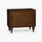 Louie Walnut Nightstand Mid Century Modern Spindle Base Solid Oak Rectangle End Table with Drawers
