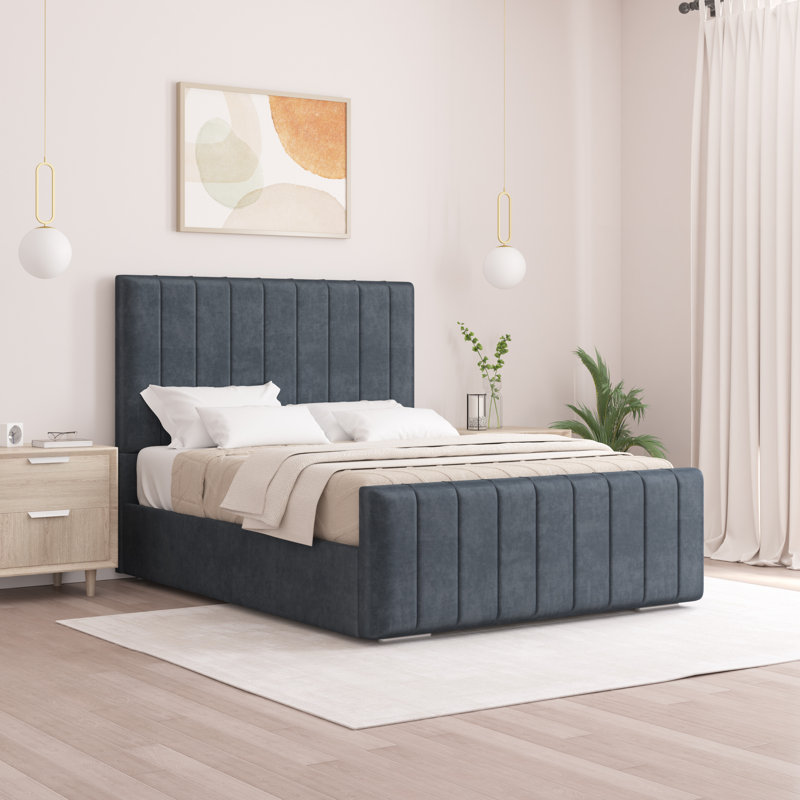 Scarlette Upholstered Bed Frame, Small Double (4'), Charcoal