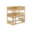 Lit simple superposé triple en bois d'hévéa, avec échelles, garde-corps Lit superposé détachable, simple-889783185
