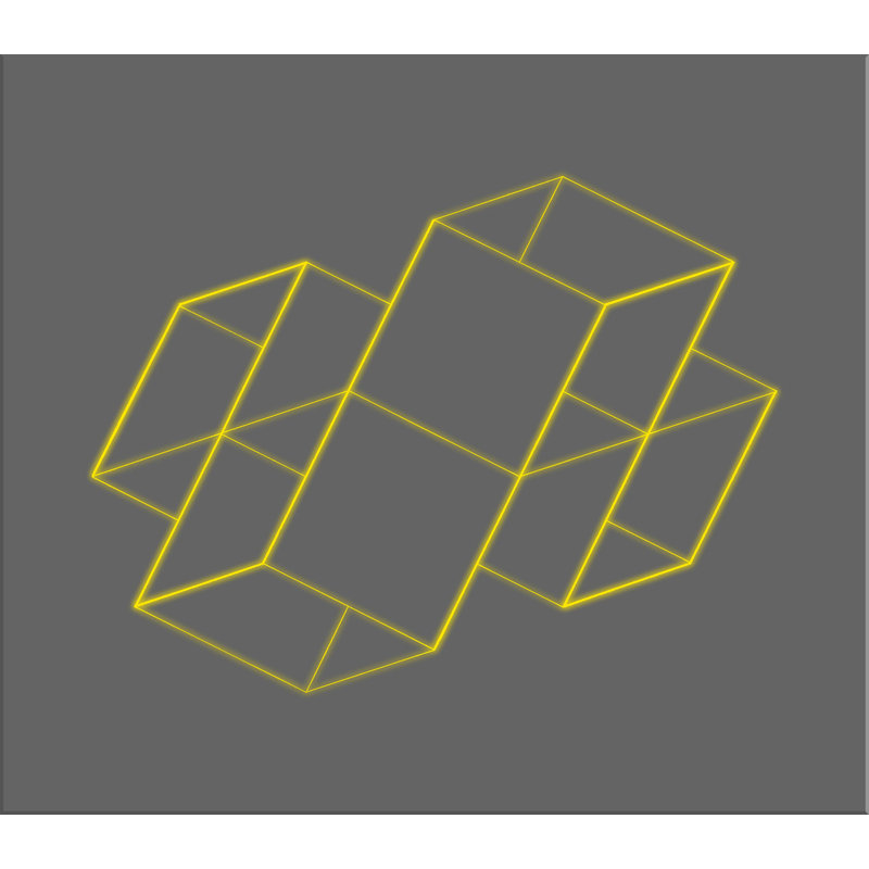Box Geometric " Box Geometric Yellow - Gray "
