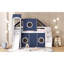 Lit mezzanine simple avec tente et tour-711520097