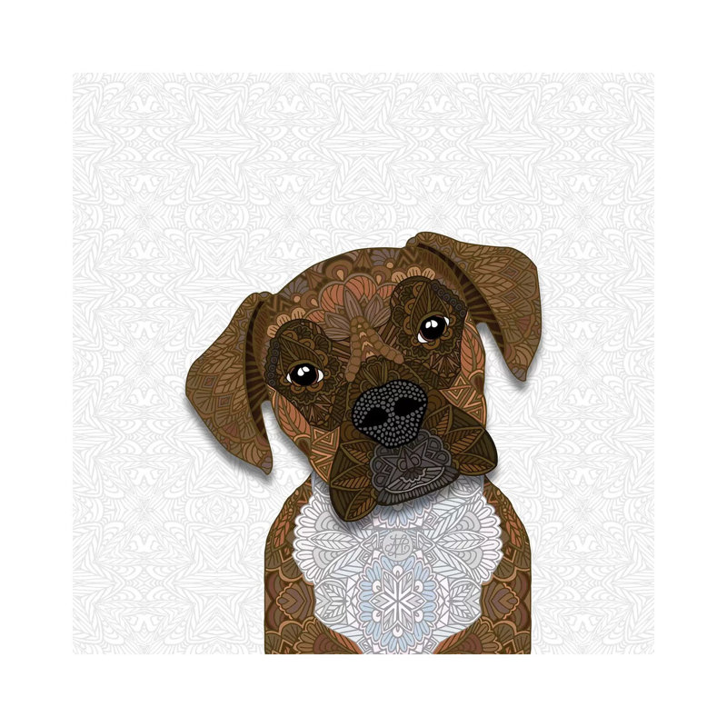 Brindle Boxer 1 Piece Wrapped Canvas Wall Art, 45.72 cm H x 45.72 cm W